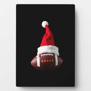 Weihnachts-American-Football-Ball-Santa-Hut (1) Fotoplatte