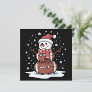 Weihnachts American Football Snowman Xmas Sport Feiertagskarte