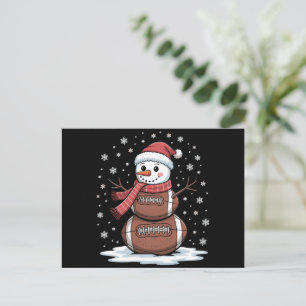 Weihnachts American Football Snowman Xmas Sport Feiertagspostkarte