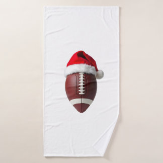 Weihnachts-Amerikanischer-Fußball-Ball-Santa-Hut Badehandtuch