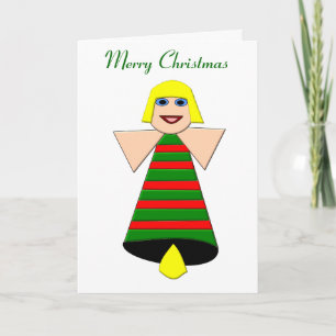 Weihnachts Angel Bell Custom Grußkarte Feiertagskarte