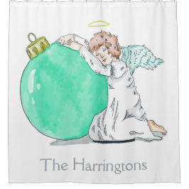 Weihnachts-Angel-individuelle Name-Duschvorhang Duschvorhang