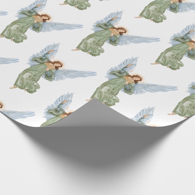 Weihnachts-Angel-Krippe-Papier Geschenkpapier (Ecke)