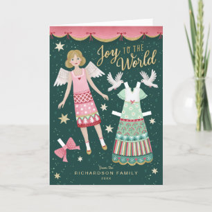 Weihnachts-Angel-Papierpuppe geklappt Feiertagskarte