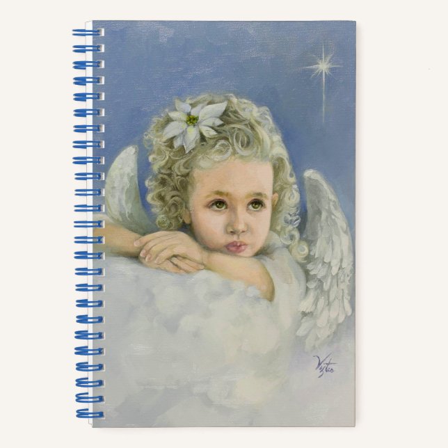 Weihnachts-Angel-Spiral-Notebook Notizbuch (Vorderseite)