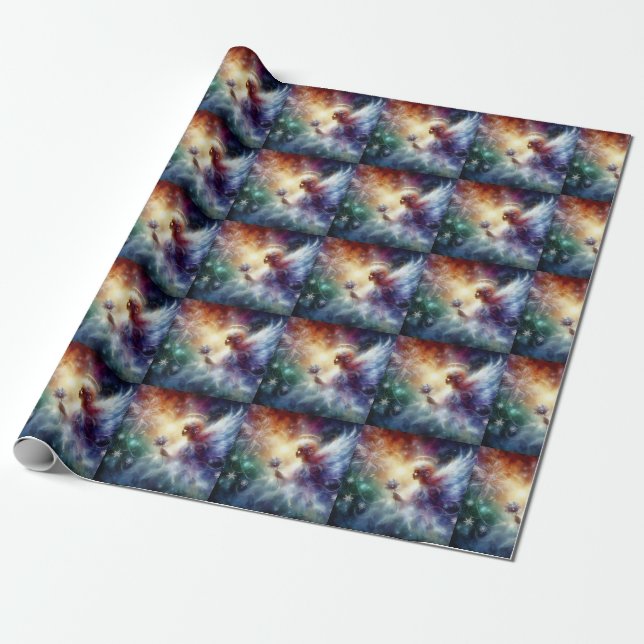 Weihnachts-Angel-Wrapping Geschenkpapier (Ungerollt)