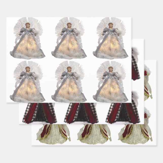 Weihnachts-Angel-Wrapping-Papier Geschenkpapier Set (Set)