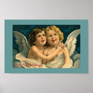 Weihnachts-Angler Vintag Art Poster