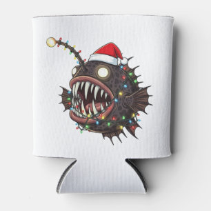 Weihnachts-Anglerfisch Lophius Santa Hut Feiertag Dosenkühler