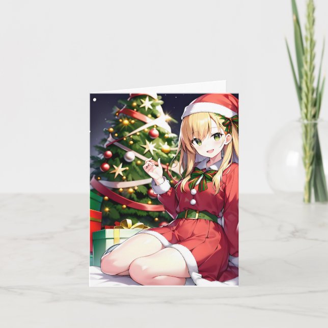 Weihnachts-Anime-Q - AI Karte (Vorderseite)