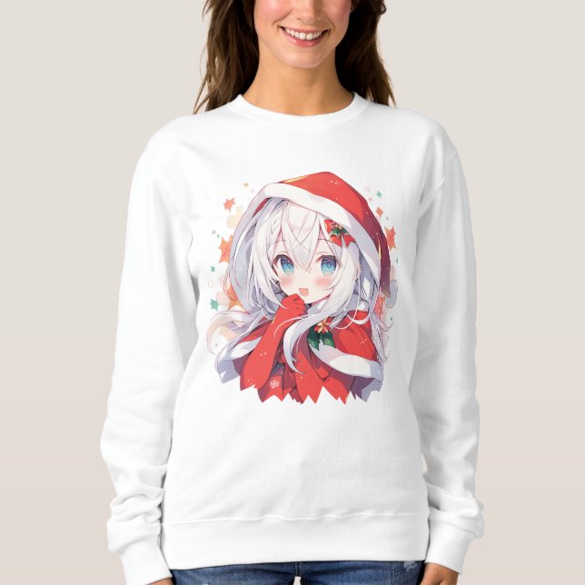 Weihnachts-Anime-Sweatshirt, Anime-Shirt, Anime Sweatshirt (Vorderseite)