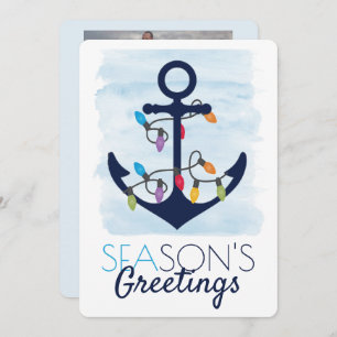 Weihnachts-Ankerlicht Jahreszeit Grüße Foto Feiertagskarte