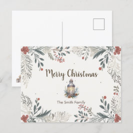 Weihnachts-Aquarellgrüße Postkarte