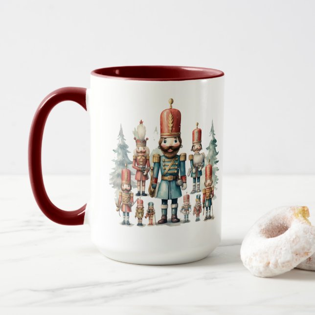 Weihnachts-Aquarellknacker Tasse (Mit Donut)