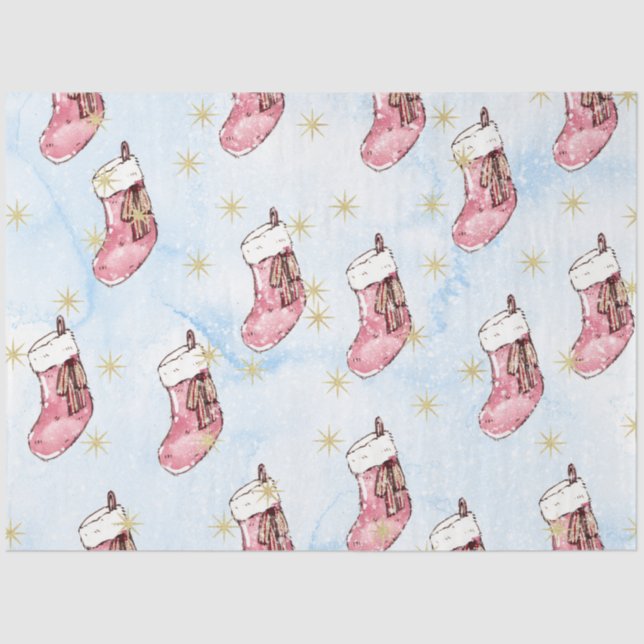 Weihnachts-Aquarellpapier II Design 11 Seidenpapier (Vorderseite)