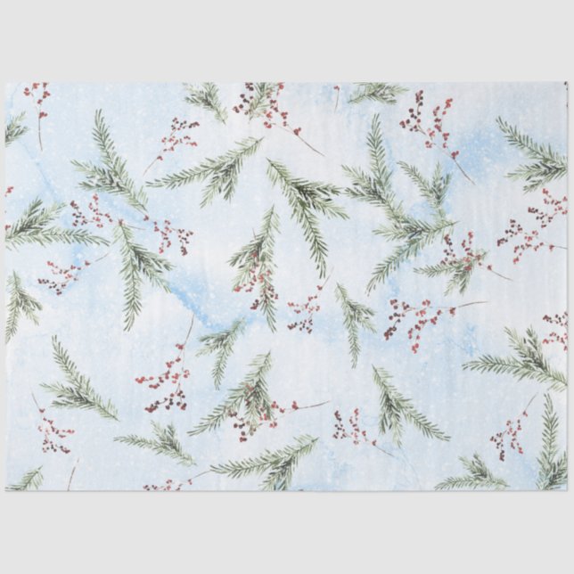 Weihnachts-Aquarellpapier II Design 9 Seidenpapier (Vorderseite)