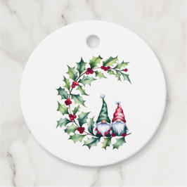 Weihnachts-Aquarellspiele auf Holly Twig Geschenkanhänger