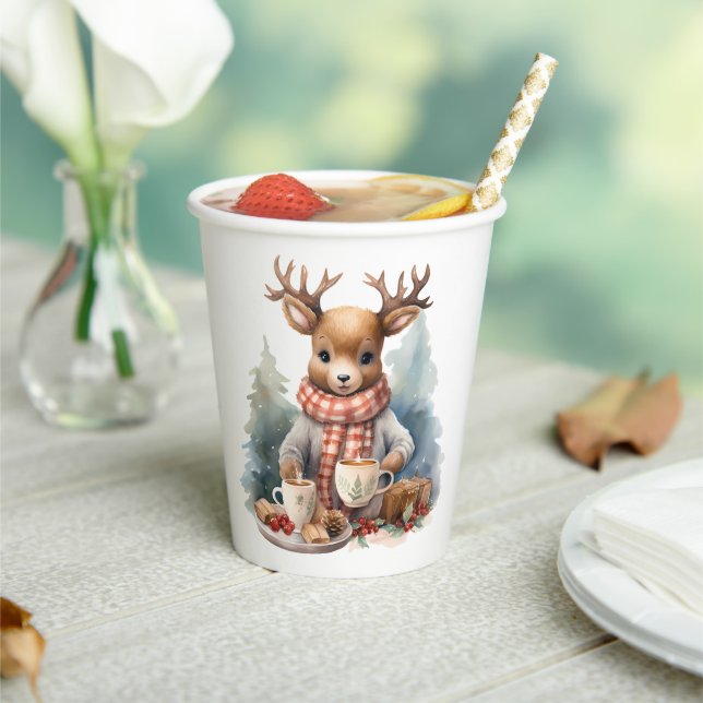 Weihnachts-Aquarelltasse Pappbecher (In Situ)