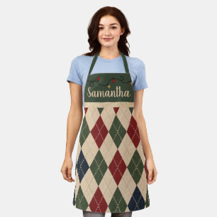 Weihnachts-Argyle-Schürze Schürze