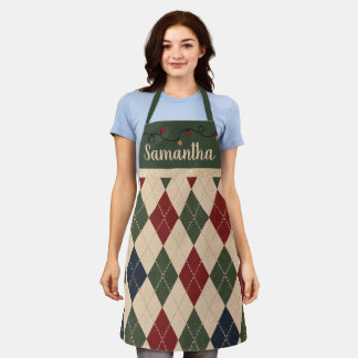 Weihnachts-Argyle-Schürze Schürze