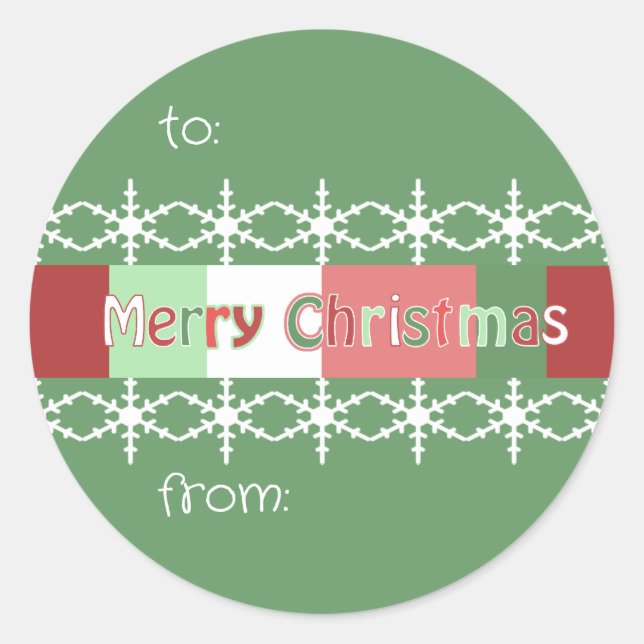 Weihnachts-Aufkleber GREEN gezeigt, aber Sie wähle Runder Aufkleber (Vorderseite)