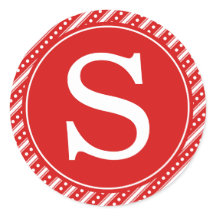 Weihnachts-Aufkleber mit Monogramm