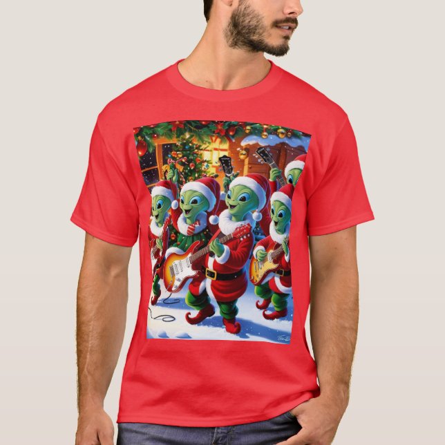 Weihnachts-Außerirdischen T-Shirt (Vorderseite)