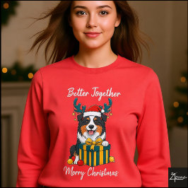 Weihnachts-Aussie-Hund-Rentiergeweih-Geschenk-Graf Tri-Blend Shirt