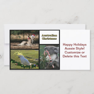 Weihnachts-Aussie-Style-Tiere Feiertagskarte