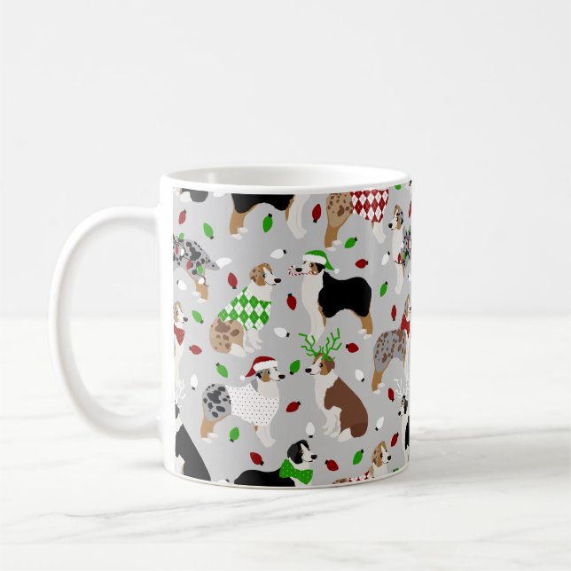 Weihnachts-Australische Shepherd-Tasse Kaffeetasse (Links)