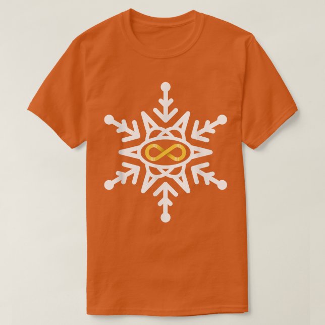 Weihnachts-Autismus Bewusstsein Snowflake Gold Une T-Shirt (Design vorne)