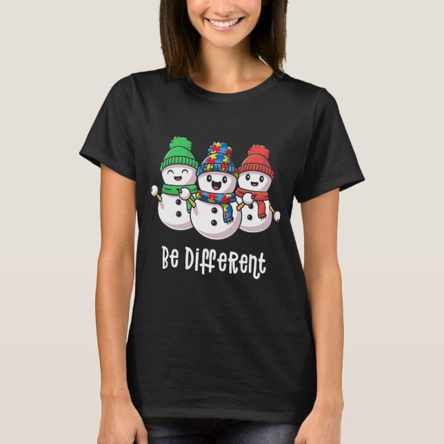 Weihnachts-Autismus-Bewusstsein T-Shirt (Vorderseite)