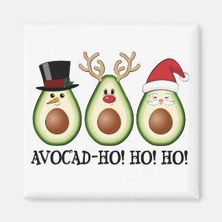 Weihnachts Avocado Frosty, Rudolph und Santa Magnet