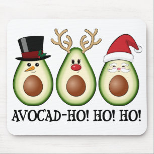 Weihnachts Avocado Frosty, Rudolph und Santa Mousepad