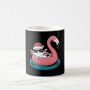 Weihnachts-Axolotl-Santa-Hut-Flamingo-Pool-Schwimm Kaffeetasse
