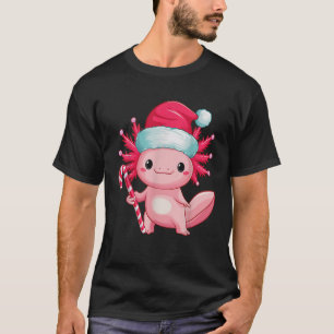 Weihnachts Axolotl Santa Hut Zuckerrohr Süß Holida T-Shirt