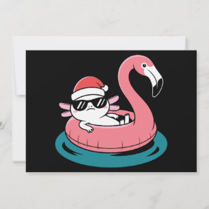 Weihnachts Axolotl Weihnachtsmann Hut Flamingo Poo Einladung