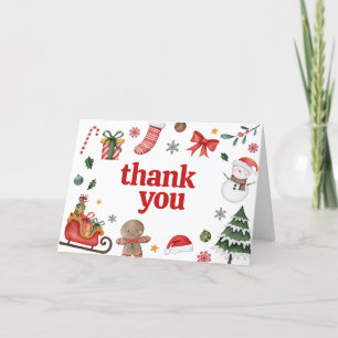 Weihnachts-Baby-Babydusche Dankeskarte