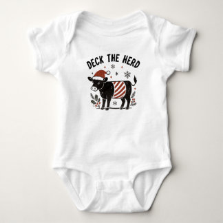 Weihnachts-Baby Beltie Farmer Belted Galloway Kuh Baby Strampler