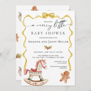 Weihnachts-Baby-Dusche elegant neutrales Gold Save The Date