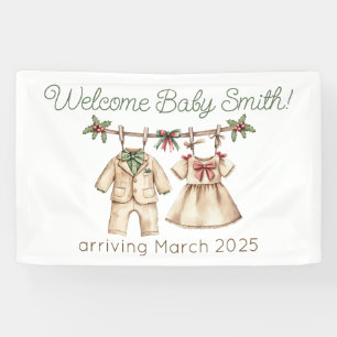 Weihnachts-Baby-Dusche Geschlecht enthüllt Banner