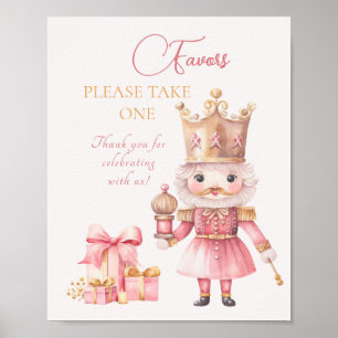 Weihnachts-Baby-Dusche: Pink Nutcracker-Favoriten Poster