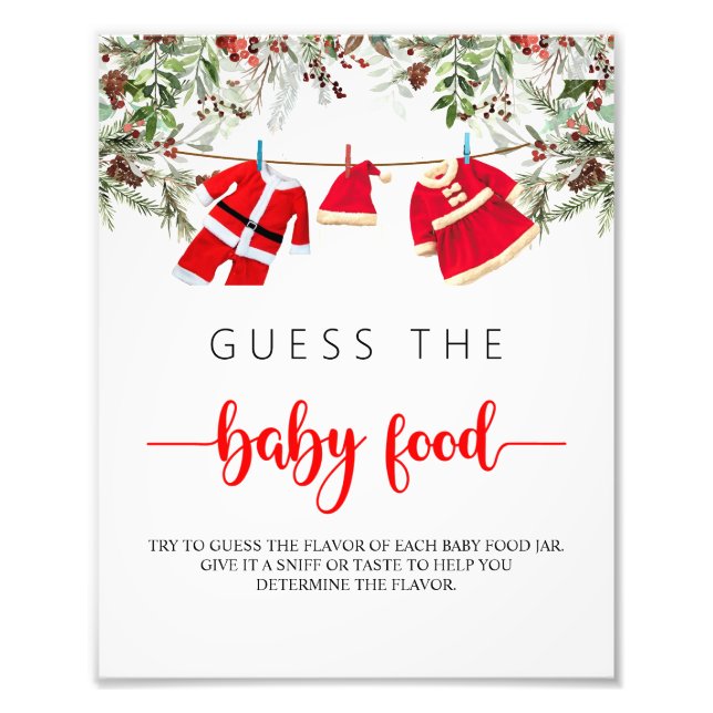 Weihnachts-Baby-Dusche Raten Sie das Baby-Food-Zei Fotodruck (Vorne)