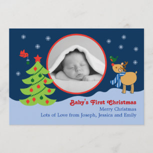 Weihnachts-Baby-Foto-Ankündigung Einladung