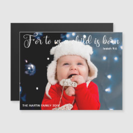 Weihnachts Baby Foto Religious Verse Magnet Card