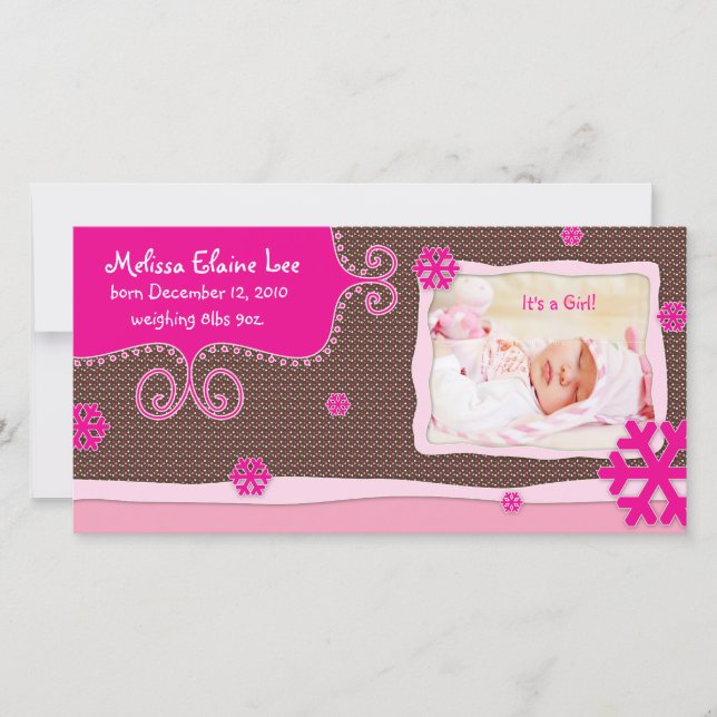 Weihnachts-Baby-Fotokarte Ankündigung (Vorderseite)