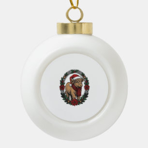 Weihnachts-Baby-Kalb Vintage-Gravur-Feiertags-Shir Keramik Kugel-Ornament