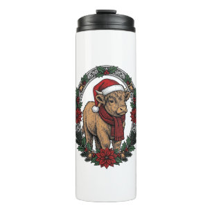 Weihnachts-Baby-Kalb Vintage-Gravur-Feiertags-Shir Thermosbecher