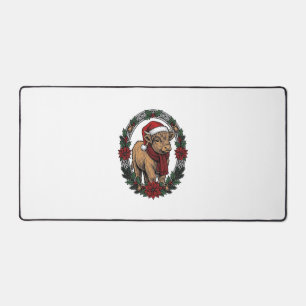 Weihnachts-Baby-Kalb-Vintage-Stich-Holiday-Shir Schreibtischunterlage