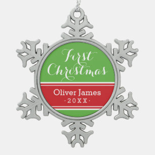 Weihnachts-Baby-Keepake-Holiday-Ornament Schneeflocken Zinn-Ornament